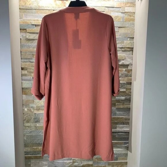 Bobeau SlitSide Long Soft Woven Jacket (Plus Size) - Picture 4 of 6